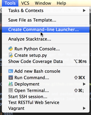 Creating PyCharm command line launcher